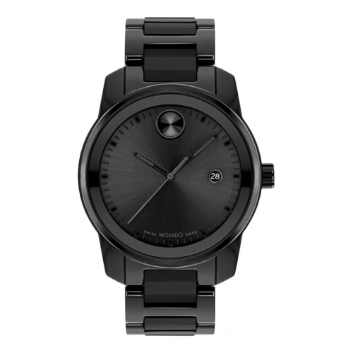 Movado Bold Verso Black Dial Black Steel Strap Watch for Men - 3600863