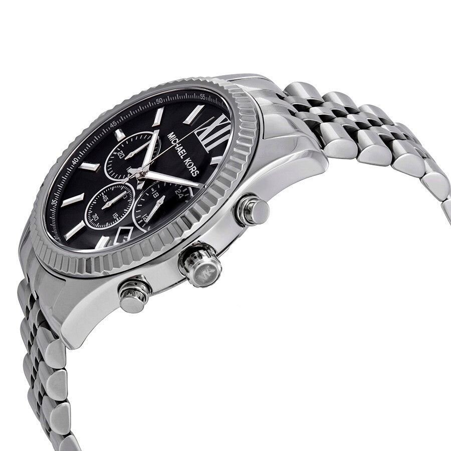 Michael Kors Bradshaw Black Dial Silver Steel Strap Watch for Men - MK5705