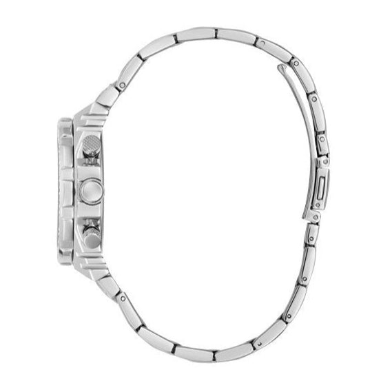 Guess Fusion Chronograph Crystals Silver Dial Silver Steel Strap Watch For Women - GW0552L1