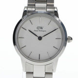 Daniel Wellington Iconic Link White Dial Silver Steel Strap Watch For Women - DW00100207