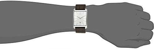 Calvin Klein Window Silver Dial Brown Leather Strap Watch for Men - K2M21126