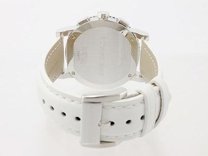 Burberry City Chronograph White Dial White Leather Strap Watch For Women - BU9701