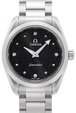 Omega Seamaster Aqua Terra Quartz Diamond Black Dial Silver Steel Strap Watch for Women - 220.10.28.60.51.001