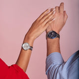 Tommy Hilfiger Larson Chronograph Blue Dial Silver Steel Strap Watch For Men - 1791917