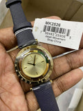 Michael Kors Averi Gold Dial Navy Blue Leather Strap Watch for Women - MK2526
