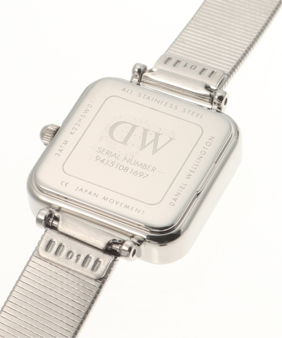 Daniel Wellington Quadro Studio White Dial Silver Mesh Bracelet Watch For Women - DW00100521