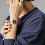 Daniel Wellington Quadro Studio Black Dial Silver Mesh Strap Watch For Women - DW00100522