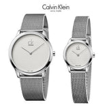 Calvin Klein Minimal White Dial Silver Mesh Bracelet Watch for Women - K3M2212Y