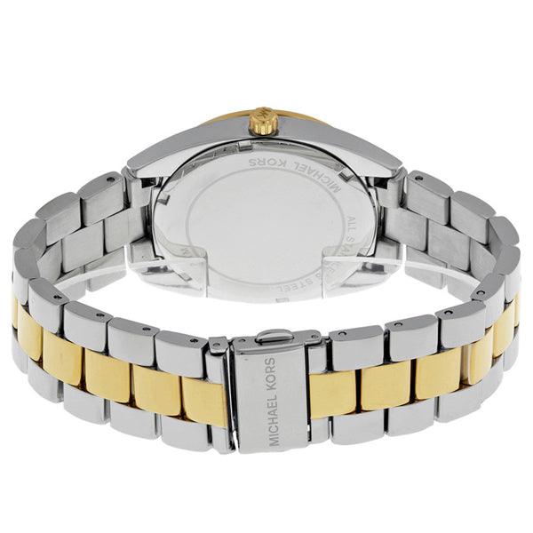 Michael Kors Runway Slim Silver Dial Two Tone Stainless Steel Strap Watch for Women - MK3198