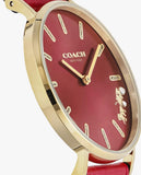 Coach Perry Red Dial Red Leather Strap Watch for Women - 14503852