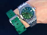 Maurice Lacroix Aikon Automatic Green Dial Silver Steel Strap Watch for Men - AI1807-SS002-630-1