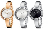 Calvin Klein Impetuos Silver Dial Rose Gold Steel Strap Watch for Women - K4F2N616