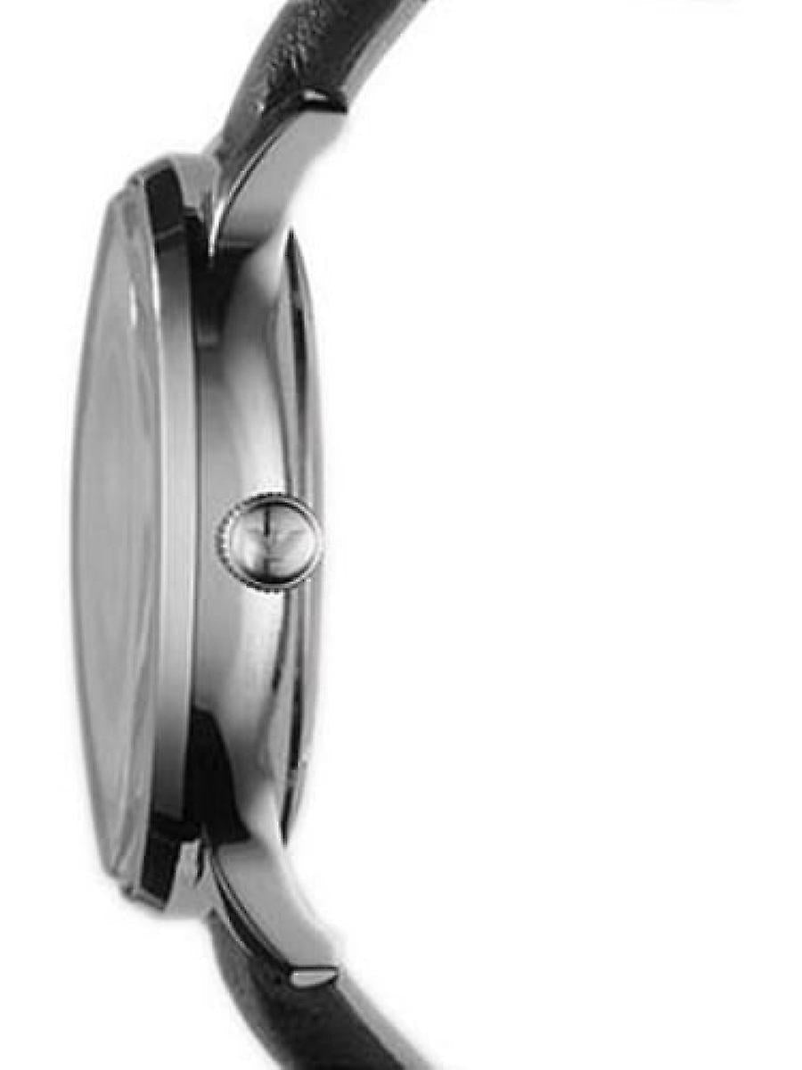 Emporio Armani Classic Quartz Black Dial Black Leather Strap Watch For Women - AR1600