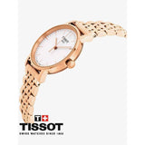 Tissot T Classic Everytime Small White Dial Rose Gold Mesh Bracelet Watch For Women - T109.210.33.031.00
