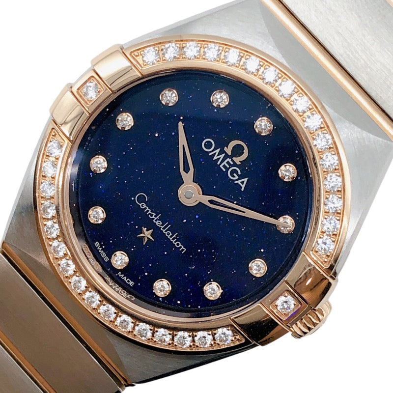 Omega Constellation Quartz Diamonds Blue Dial Two Tone Steel Strap Watch for Women - 131.20.25.60.53.002