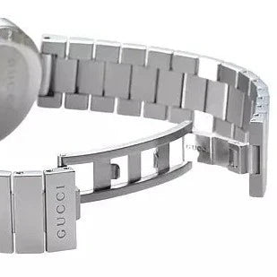 Gucci G Interlocking Black Dial Silver Steel Strap Watch For Women - YA133307