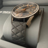 Tag Heuer Carrera Diamonds Anthracite Black Dial Black Leather Strap Watch for Women - WAR1115.FC6392