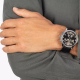 Tissot Chrono XL Classic Black Dial Black Leather Strap Watch For Men - T116.617.16.057.00