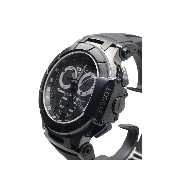 Tissot T Race Chronograph Black Dial Black Rubber Strap Watch for Men - T048.417.37.057.00