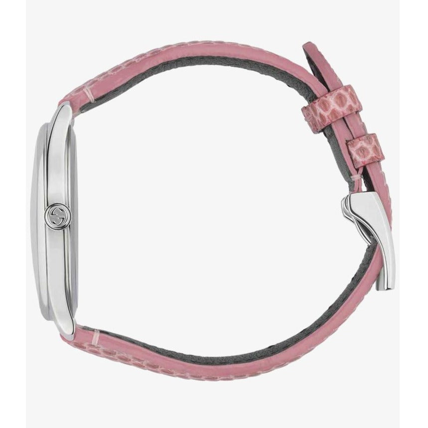Gucci G-Timeless Moonphase Black Dial Pink Leather Strap Watch For Women - YA1264046