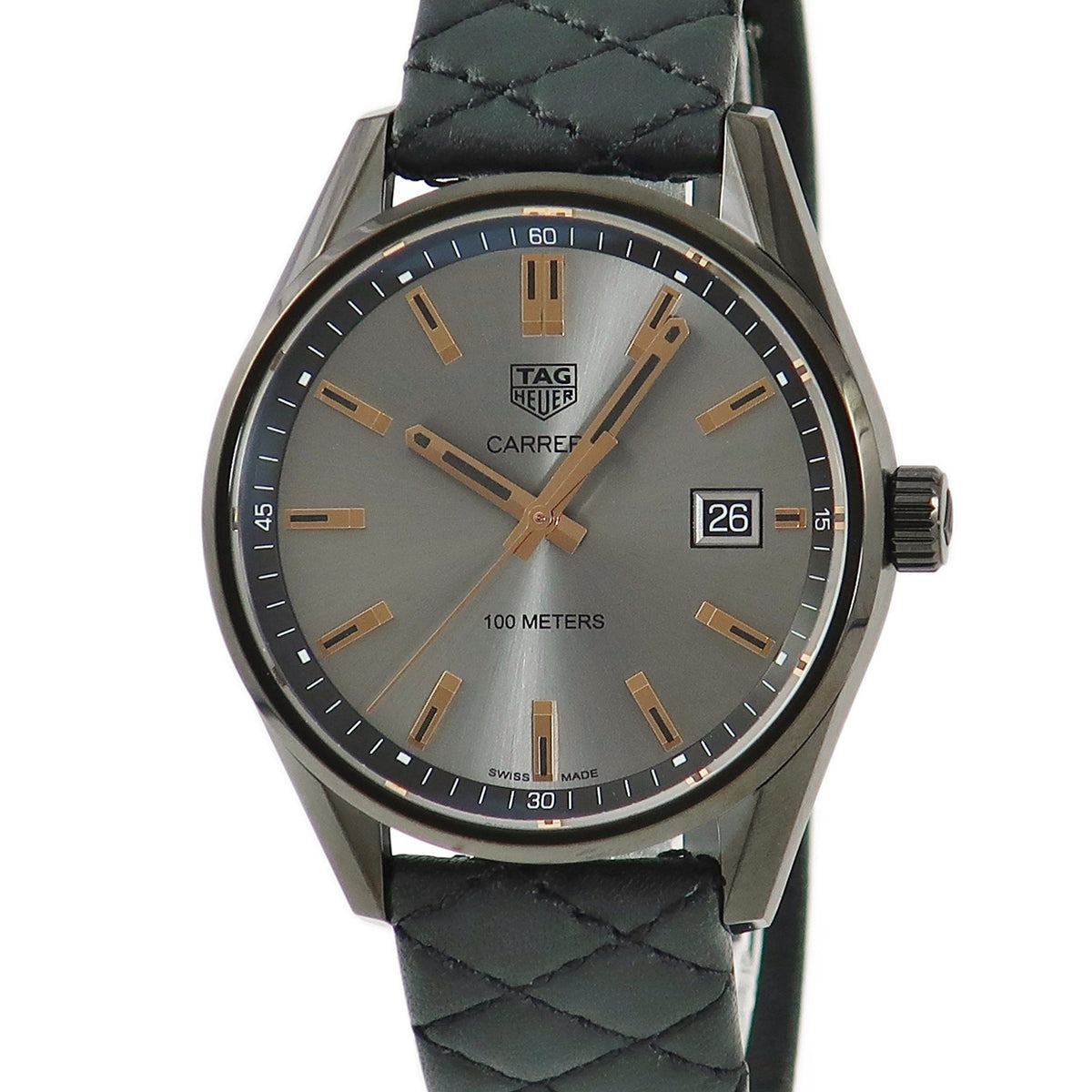 Tag Heuer Carrera Special Edition Black Dial Black Leather Strap Watch for Women - WAR1113.FC6392