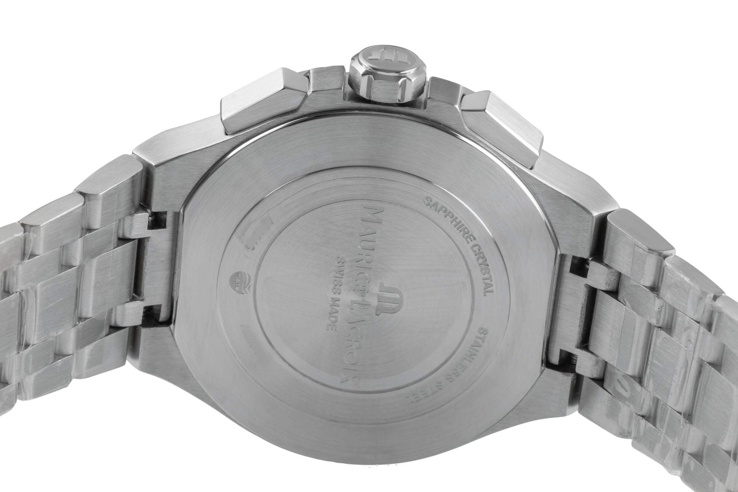 Maurice Lacroix Aikon Chronograph Green Dial Silver Steel Strap Watch For Men - AI1018-SS002-630-1