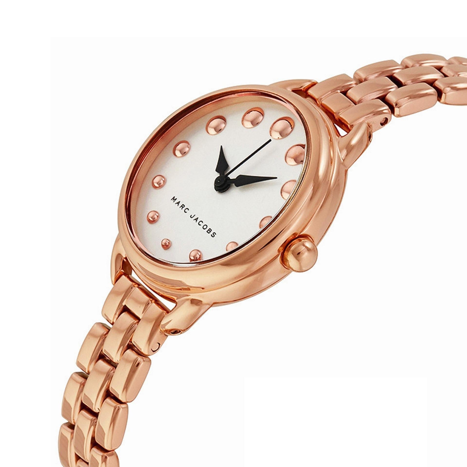 Marc Jacobs Betty White Dial Rose Gold Steel Strap Watch for Women - MJ3496