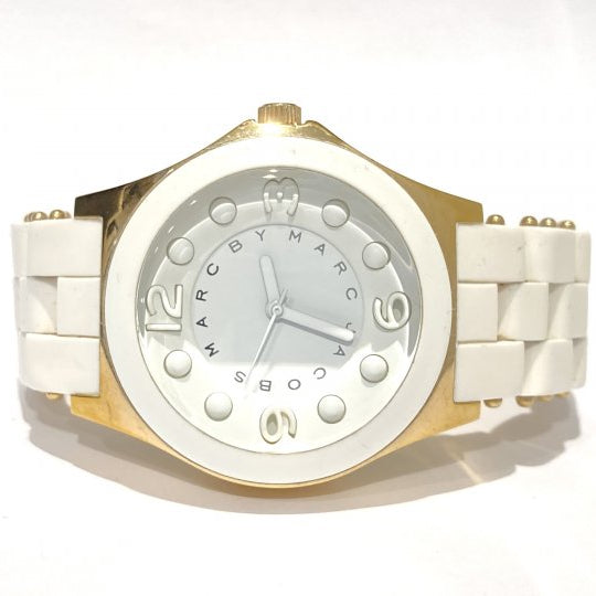 Marc Jacobs Pelly White Dial White SIlicone Strap Watch for Women - MBM2525