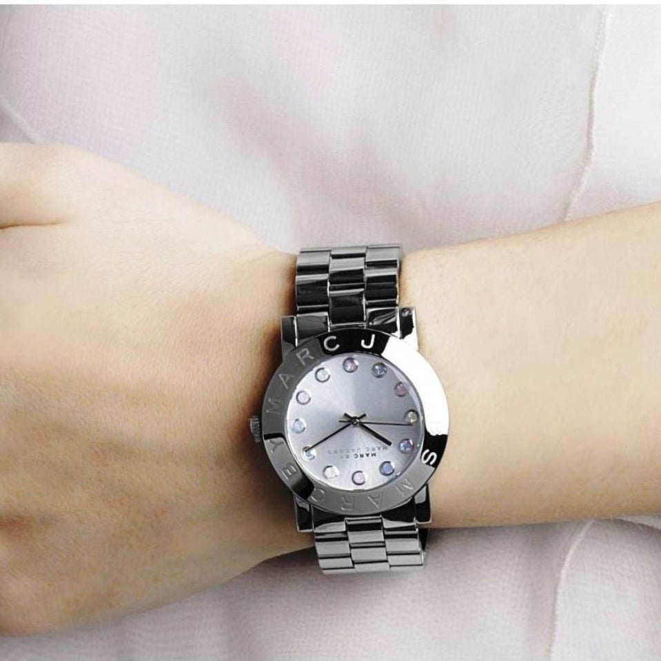 Marc Jacobs Amy Dexter Silver Dial Silver Steel Strap Watch for Women - MBM3214