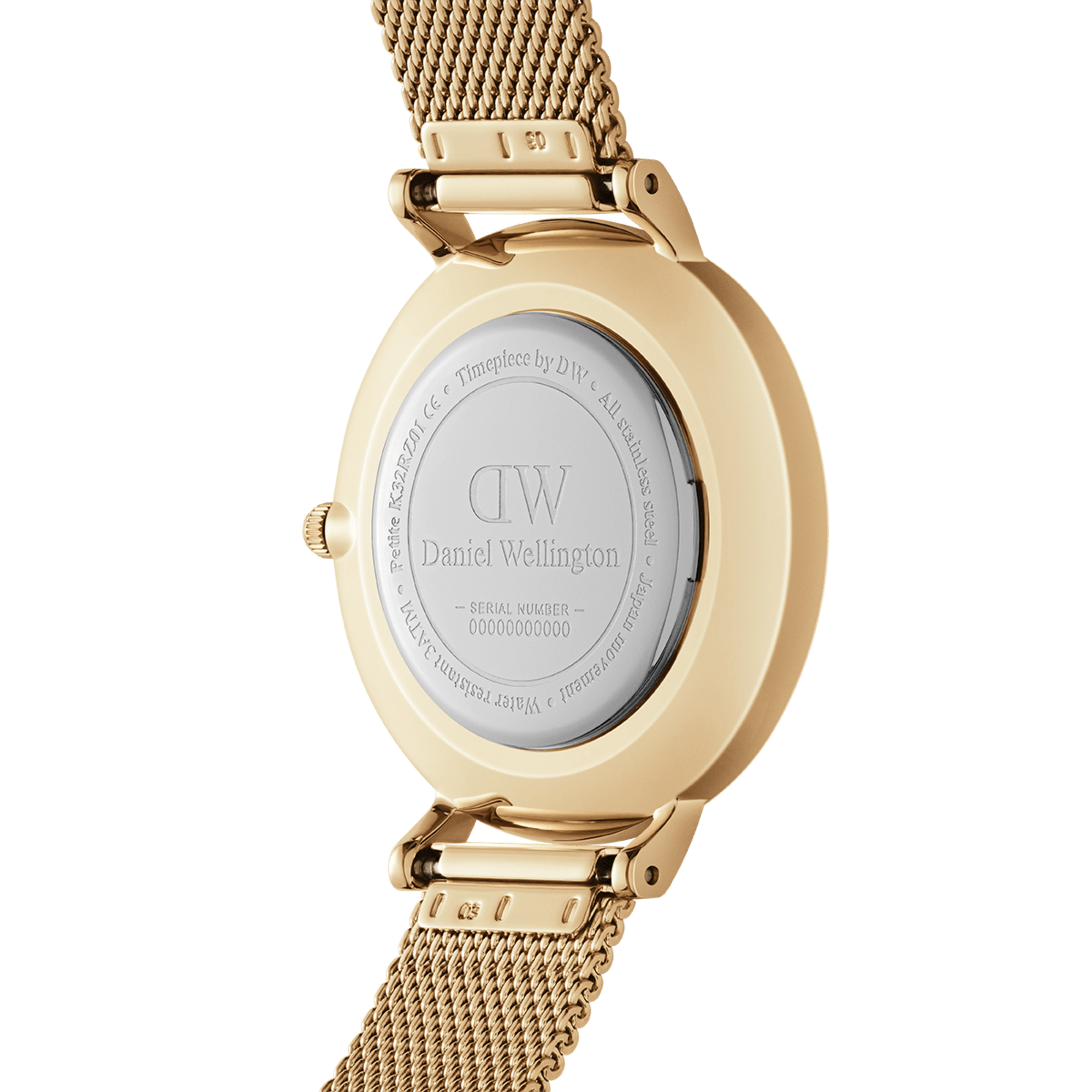 Daniel Wellington Classic Petite Evergold Black Dial Gold Mesh Bracelet Watch For Women - DW00100349