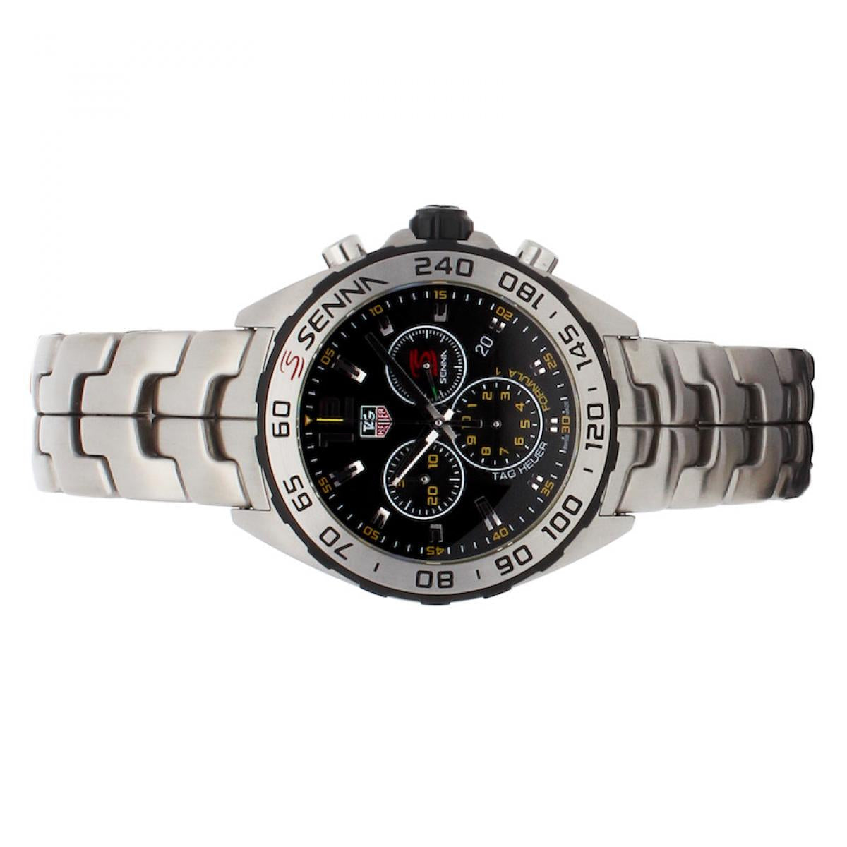 Tag Heuer Formula 1 Senna Limited Edition Chronograph Black Dial Silver Steel Strap Watch for Men - CAZ1013.BA0883