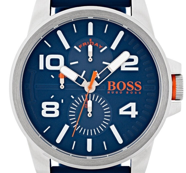 Hugo Boss Detroit Quartz Blue Dial Blue Silicone Strap Watch For Men - 1550008
