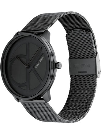 Calvin Klein Minimal Black Dial Black Mesh Bracelet Watch for Men - K3M514B1
