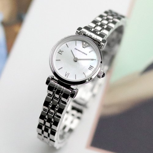Emporio Armani Gianni White Dial Silver Steel Strap Watch For Women - AR1763
