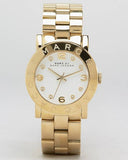 Marc Jacobs Amy White Dial Gold Steel Strap Watch for Women - MBM3182