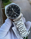 Hugo Boss Pioneer Black Dial Silver Steel Strap Watch for Men - 1513712