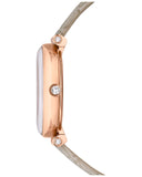 Swarovski Crystalline Wonder Silver Dial Beige Leather Strap Watch for Women - 5656899