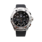Tag Heuer Aquaracer Chronograph Black Dial Black Rubber Strap Watch for Men - CAY1110.FT6041