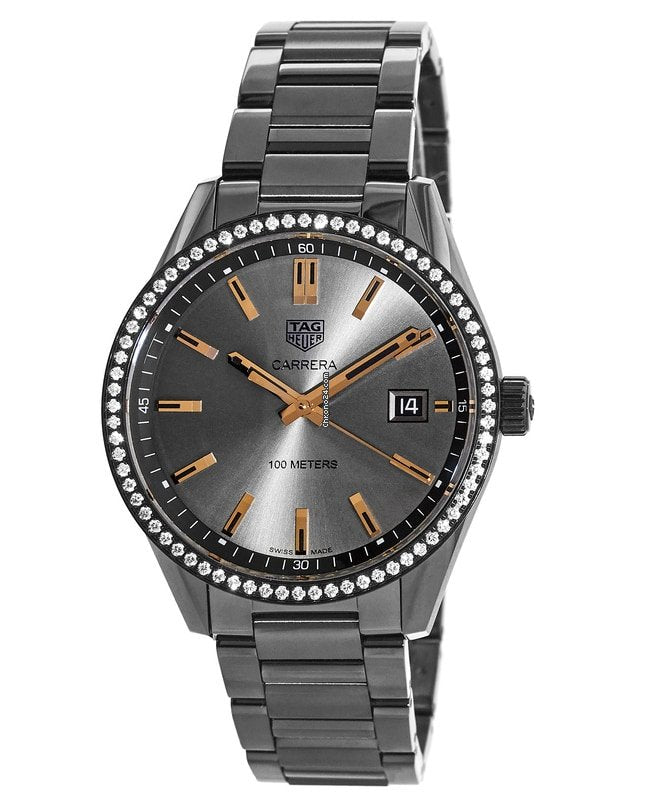 Tag Heuer Carrera Quartz Diamonds Black Dial Black Steel Strap Watch for Women - WAR1115.BA0602