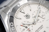 Tag Heuer Aquaracer Chronograph White Dial Silver Steel Strap Watch for Men - WAY111Y.BA0928