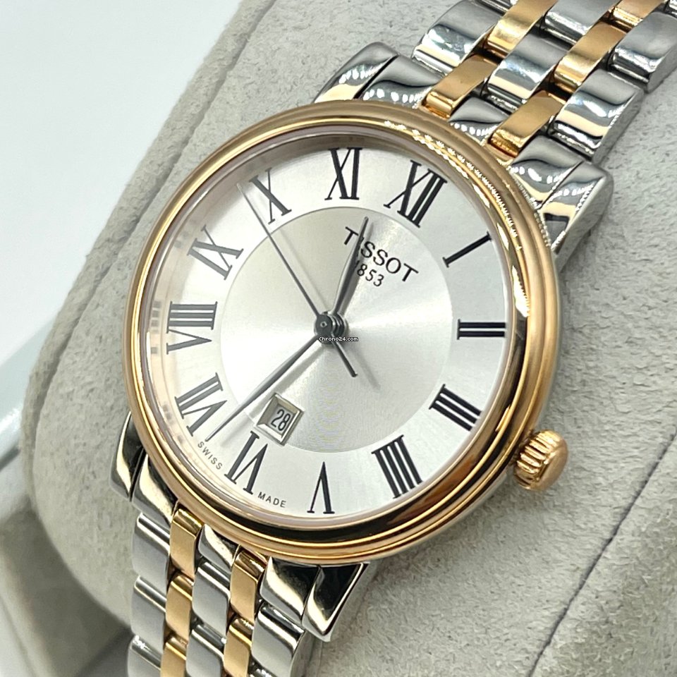 Tissot T Classic Carson Lady Premium Silver Dial Two Tone Steel Strap Watch For Women - T122.210.22.033.00
