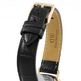 Daniel Wellington Petite Reading White Dial Black Leather Strap Watch For Women - DW00100173