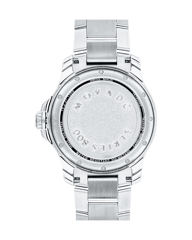 Movado Series 800 Chronograph Black Dial Two Tone Steel Strap Watch For Men - 2600138