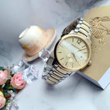 Burberry The Classic Gold Dial Two Tone Steel Strap Watch for Men - BU10011