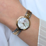 Tissot T Lady Flamingo Mother of Pearl White Dial Two Tone Steel Strap Watch For Women - T094.210.22.111.00