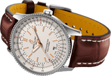 Breitling Navitimer 1 Automatic 41mm White Dial Brown Leather Strap Mens Watch - A17326211G1P1