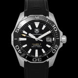 Tag Heuer Aquaracer Calibre 5 Automatic Black Dial Black Rubber Strap Watch for Men - WAY211A.FT6151