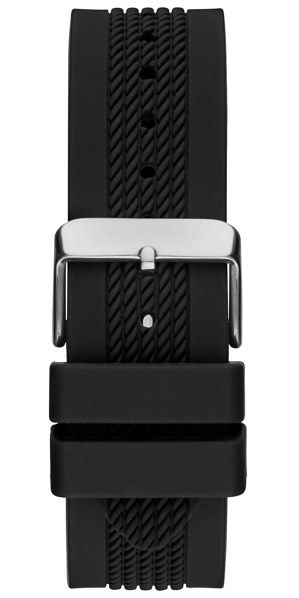 Guess Delta Black Dial Black Silicone Strap Watch for Men - GW0051G1