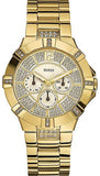 Guess Vista Diamonds Gold Dial Gold Steel Strap Watch for Women - W13573L1