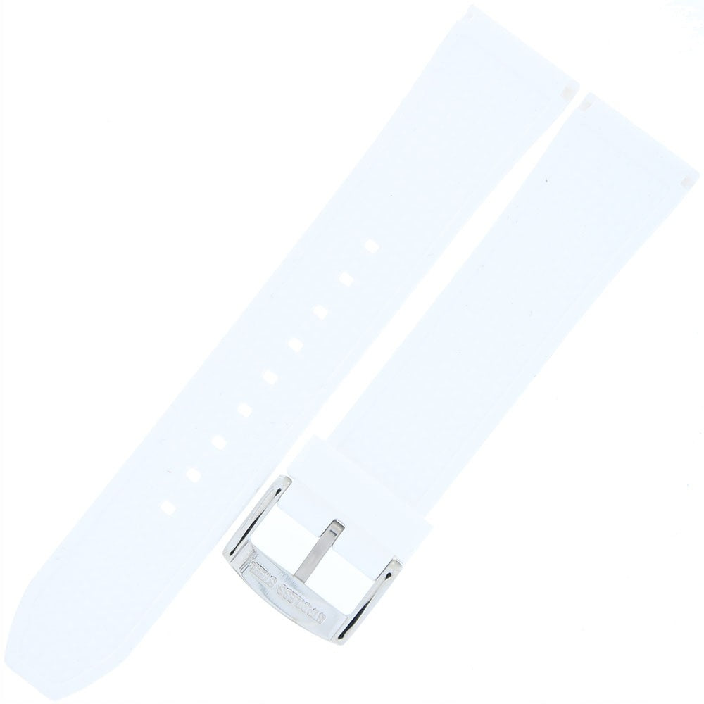 Emporio Armani Classic Chronograph White Dial White Rubber Strap Watch For Men - AR1054